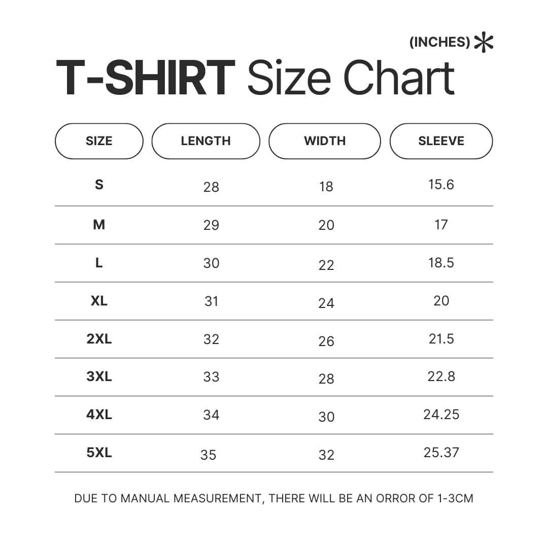 T shirt Size Chart - Stray Kids UK Shop